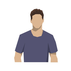 Man avatar, isolated flat design vector illustration