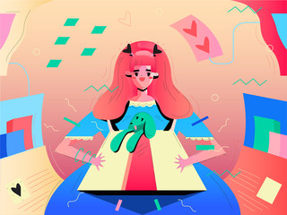 Girl with shopping bags