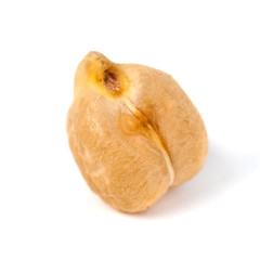 Dry raw organic chickpeas isolated on white background