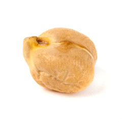 Dry raw organic chickpeas isolated on white background