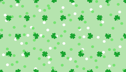 Seamless shamrock pattern in green spring colors