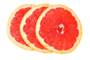 Naklejka na ściany i meble healthy food. sliced grapefruit isolated on white background. top view