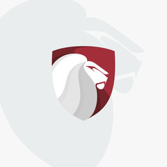 animal logos with a combination of shields, a modern logo