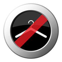 hanger - ban round metal button, white icon
