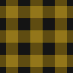seamless black, dark and bright yellow tartan