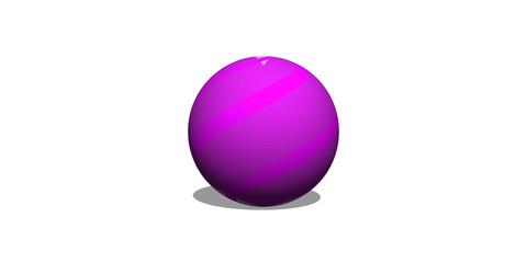 Naklejka na ściany i meble purple ball on white background