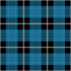 seamless black, blue tartan with white stripes