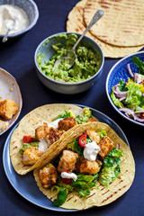 Tacos with spicy cod