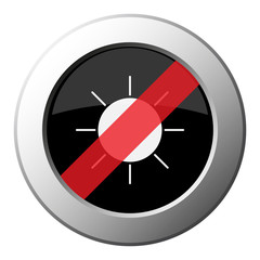 sunny - ban round metal button, white icon
