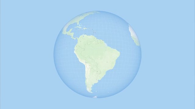 Zoom to the United States of America. State Borders and Capitals. World Zoom Into USA - Planet Earth. Political Borders of American Countries: USA, Canada, Mexico. High-Resolution Texture. 4k.