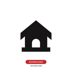 Pet house vector icon