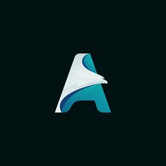 letter logo with a combination of eagle, a modern logo and easy to remember