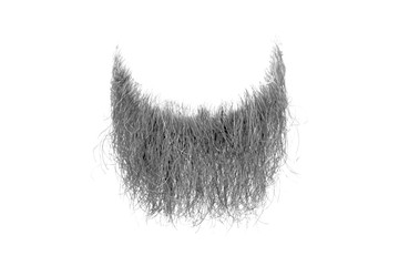 Disheveled grey beard isolated on white. Mens fashion