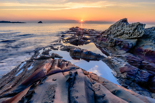 Sunrise at the mediterranea sea (Cadaques, Alt Emporda, Catalonia,Spain)