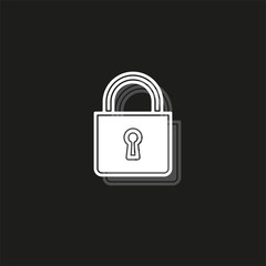 Lock icon, vector padlock, security safety symbol