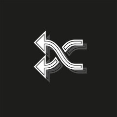 shuffling icon, change order, random sign - vector music symbol