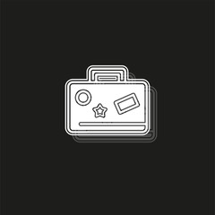 travel bag icon - Suitcase with stickers, travel and tourism concept, holiday icon