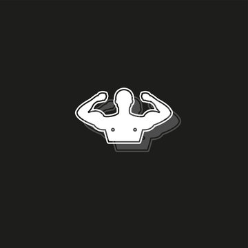 recommend clip art: Sportsman silhouette character. Sport Fitness club creative concept. Power strength man icon