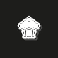 Muffin - cupcake illustration, vector dessert - delicious sweet, bakery symbol