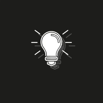 vector light bulb icon - idea concept, energy power symbol