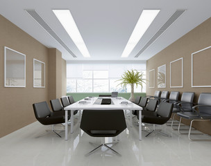 3d render modern meeting, board room