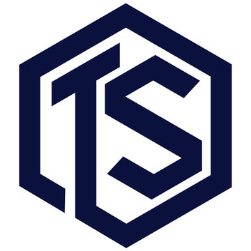 TS Letter Logo Design with Creative Intersected