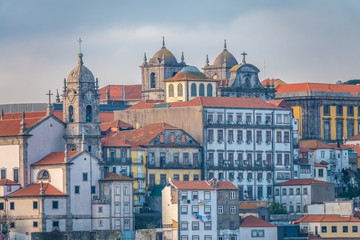 Fototapeta na wymiar Porto, second-largest city in Portugal. Located along the Douro river estuary in Northern Portugal. Its historical core is a UNESCO World Heritage Site