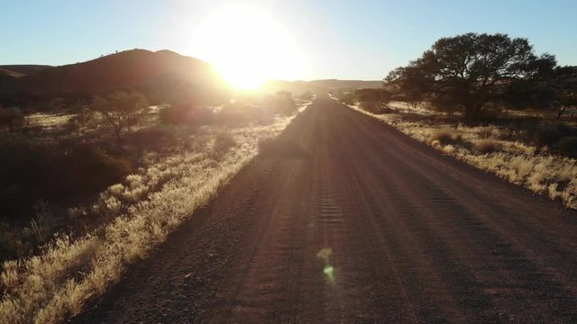 Beautiful early morning sun light landscape of Namib Naukluft desert region in Namibia