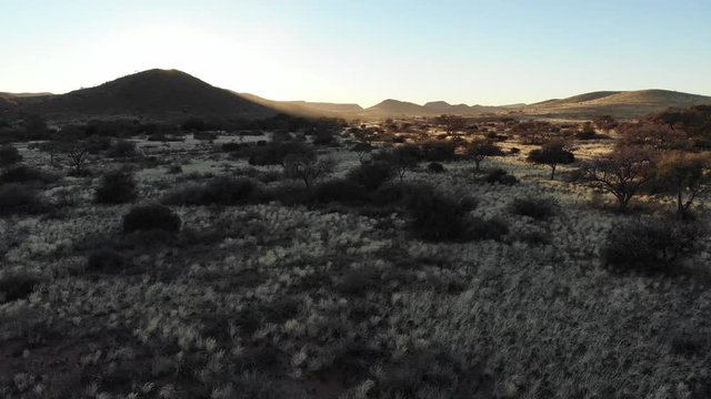 Beautiful early morning sun light landscape of Namib Naukluft desert region in Namibia