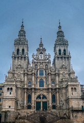 Fototapeta na wymiar Cathedral of Santiago de Compostela, capital of Galicia, Spain. the main destination of the Way of St. James. Its Old Town is a UNESCO World Heritage Site.