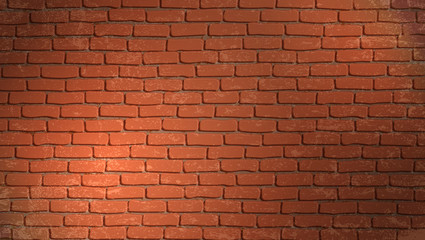 Realistic light brown brick wall background. Distressed overlay texture of old brickwork, grunge abstract halftone pattern. Texture for template, layout, poster, fabric and different print production.
