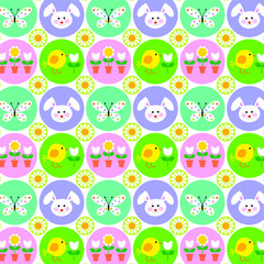  Easter pattern with bunnies butterflies and chicks