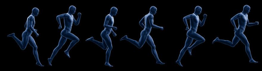 3d rendered illustration of a running mans