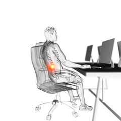 3d rendered medically accurate illustration of an office worker