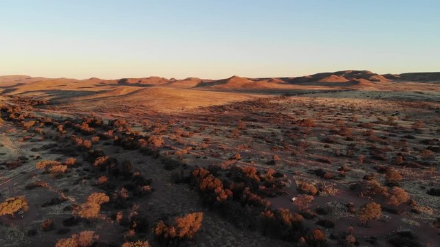 Beautiful early morning sun light landscape of Namib Naukluft desert region in Namibia