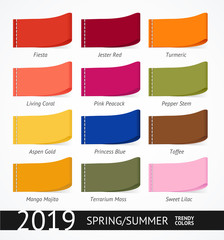 Spring and Summer Trendy Colors Label Set. Vector