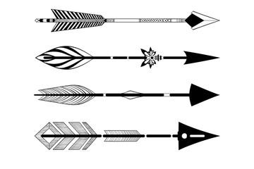 Arrow Clip art Set in Vector on White Background