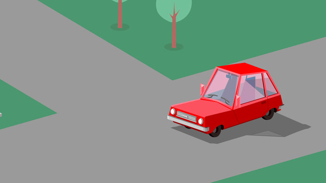 car is driving in the street