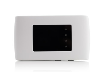 Portable usb router on a white background. 4g router isolated on white background.