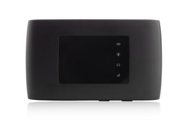 Portable usb router on a white background. 4g router isolated on white background.