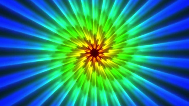 Chromatic Rays Fibonacci Spiral Stars Rays Pattern Motion Background Loop 1
