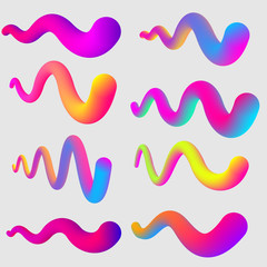 Set of eight vector abstract gradient elements. Modern vector gradient elements