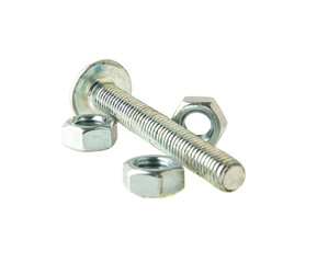 bolt and nuts isolated on white
