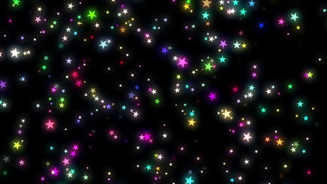 Rotating Starfield Five Pointed Stars Colorful Abstract Motion Background Loop 2