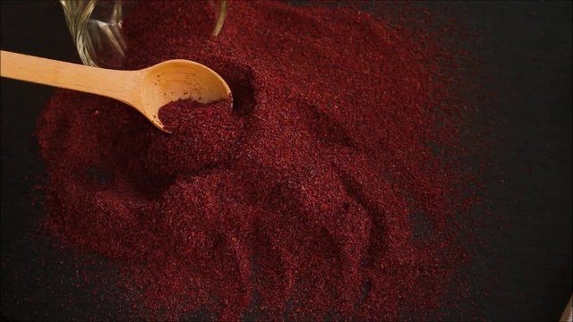 sumac spice, sprinkle seasonings. Footage