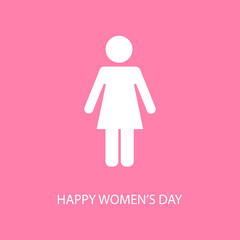 International Women's day pink background. Postcard to March 8. Card for 8 March Women's day