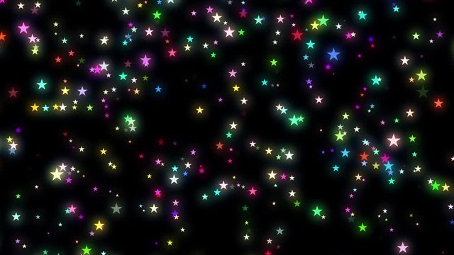 Five Pointed Colorful Stars Abstract Motion Background Loop 1