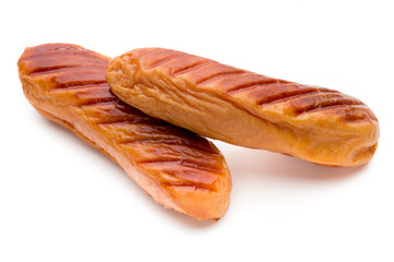Pork sausage isolated on white background.