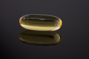 Fish oil in capsules ,transparent gelatine  pills