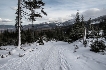 Zima w Karkonoszach, Dolnośląskie, polska , Europa